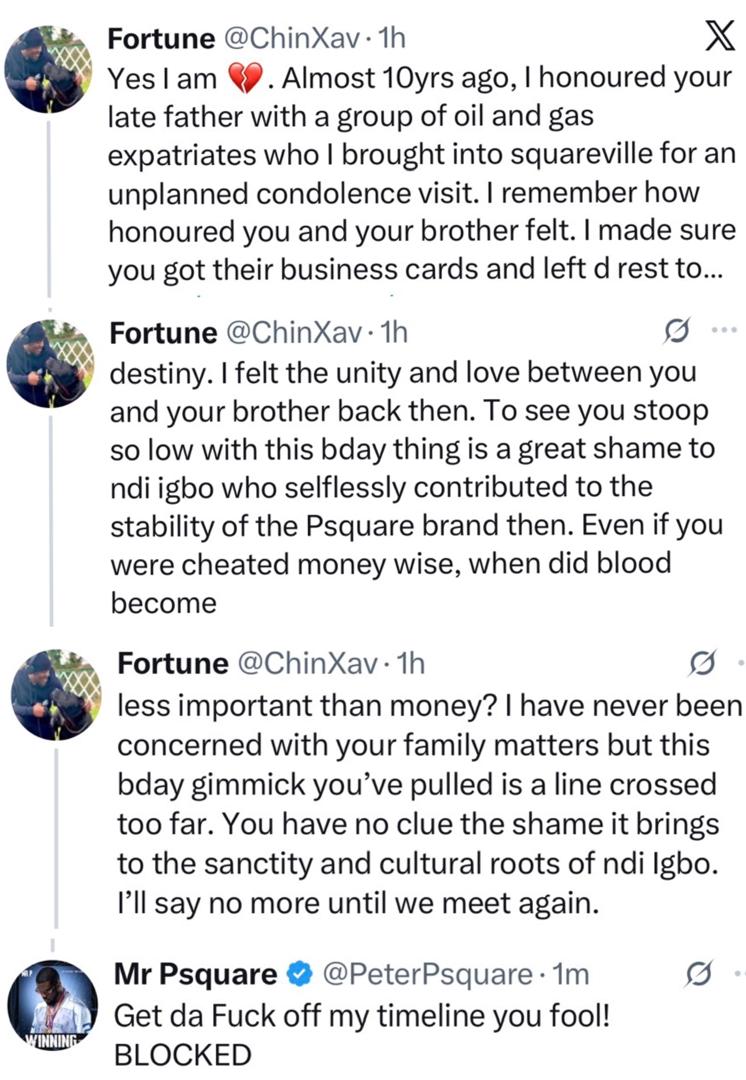Peter Okoye slams X-user who described his change of birthday as a great shame to Igbo people